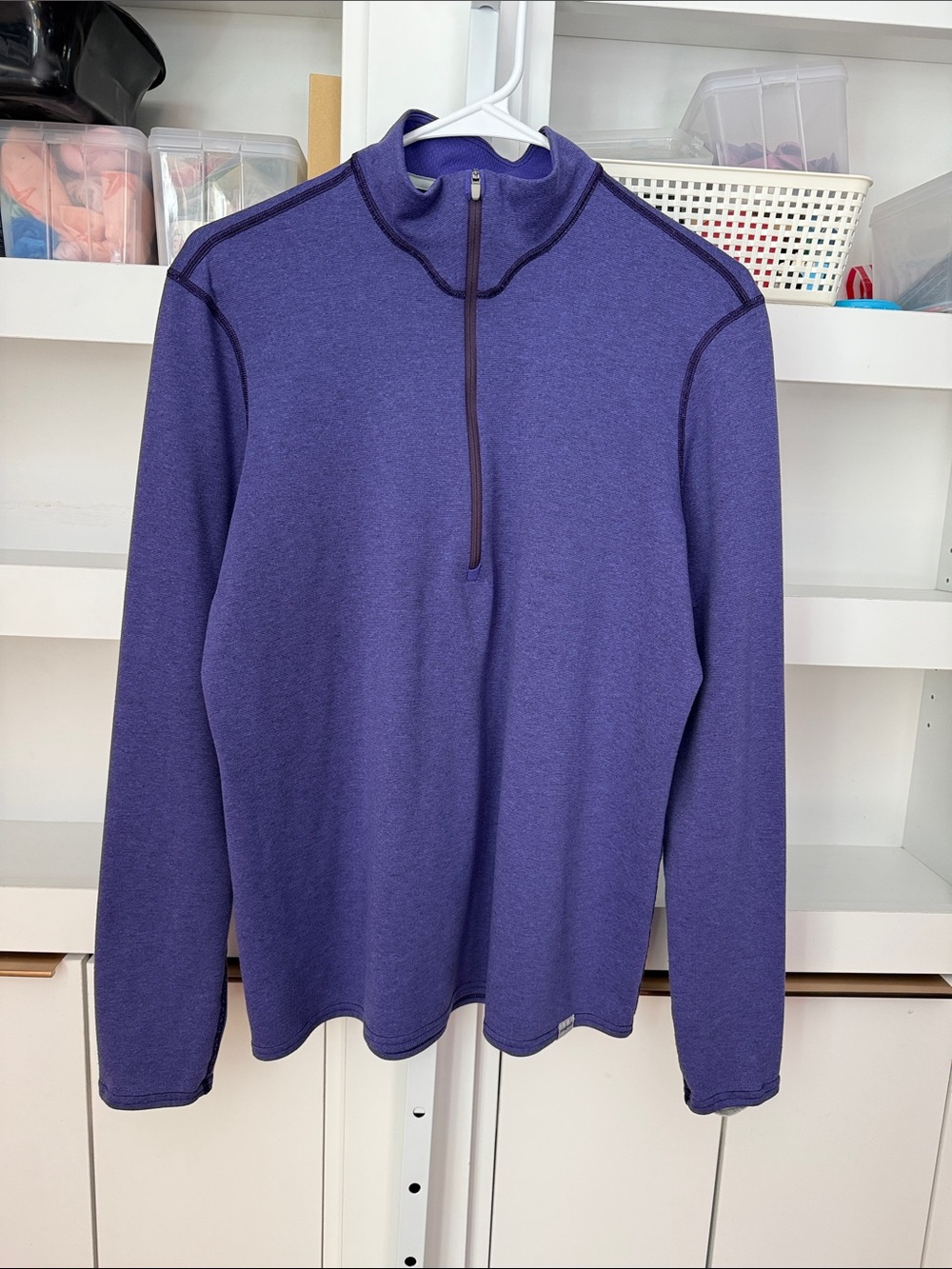 Patagonia Womens Capilene 3 Midweight 1/2 Zip Pullover Sz XL Deep Purple